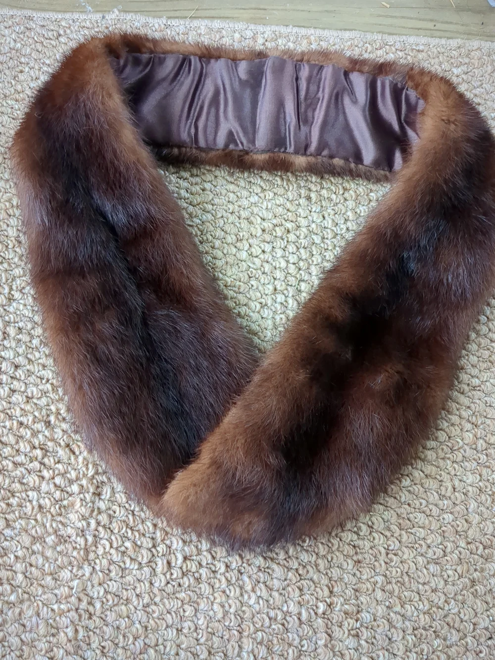 Brown Fur Scarf Collar - Classic Women's Accessory